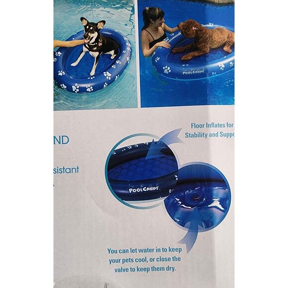 Pool Candy Inflatable Dog Pet Pool Float and Lounger 53" x 35" Up to 100 Lbs - Picture 8 of 8